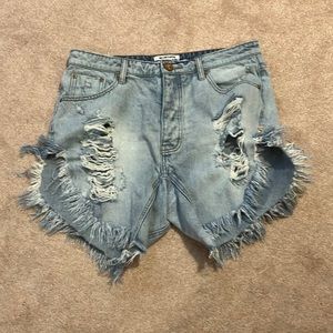 Distressed Jean shorts